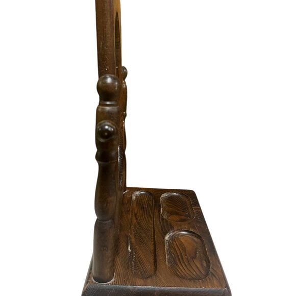 Antique Wooden Shaving Mirror With Tray Vanity Rustic Cottage Vintage No Mirror - Picture 3 of 8